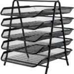 5 tier mesh document tray, black