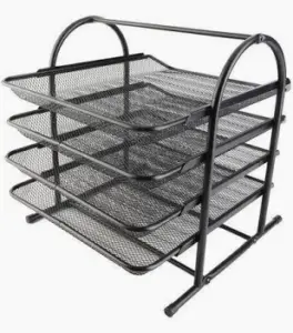 4 tier mesh document tray