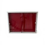 4ft x 3ft lockable glass sliding noticeboard, felt pin surface, aluminium frame — Khali Hub