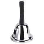 6cm hand bell with wooden handle and silver base for school church hotel reception and classroom use