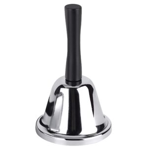 6cm hand bell with wooden handle and silver base for school church hotel reception and classroom use