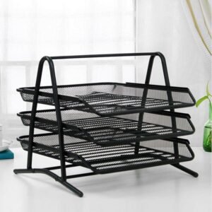 3 tier metal mesh document tray desk file organizer for office Kenya