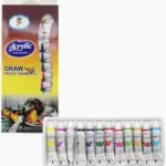12 colors 9ml acrylic paint set for students and beginners, ideal for canvas painting, school art projects, paper crafts, wood painting and DIY creative activities in Kenya